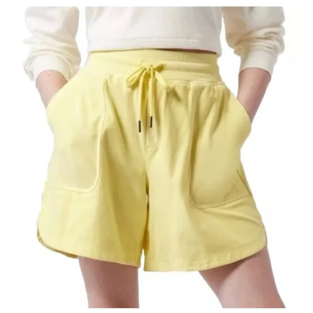 Athleta Farallon Midi Short Yellow Sweat Shorts Drawstring Plus Size 3X Athletic